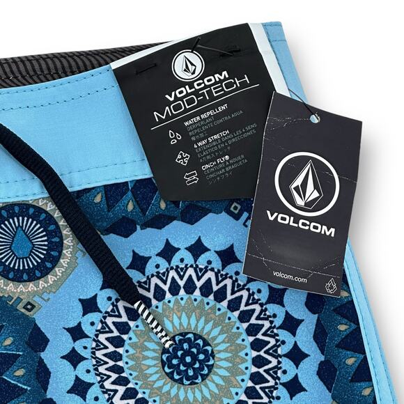 Volcom Mod Barnacle Medallion Scallop Print Board Shorts Size 25 10 Med - Picture 7 of 10